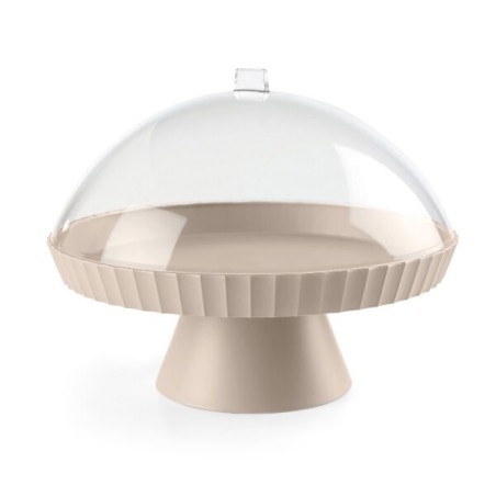 BlimPlus Tortenplatte Moka Grey mit Haube & Schaufel – 30cm | Made in Italy