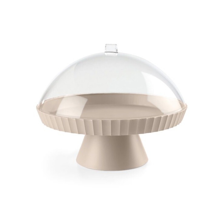 BlimPlus Tortenplatte Moka Grey mit Haube & Schaufel – 30cm | Made in Italy
