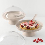 BlimPlus Agora Moka Grey Cake Stand with Dome 30cm