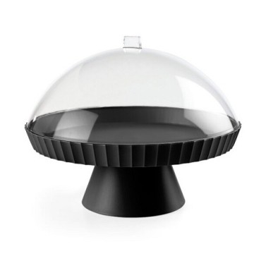 BlimPlus Cake Stand Carbon Black with Dome & Server – 30cm | Made in Italy