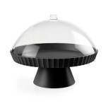 BlimPlus Agora Carbon Black Cake Stand with Dome 30cm