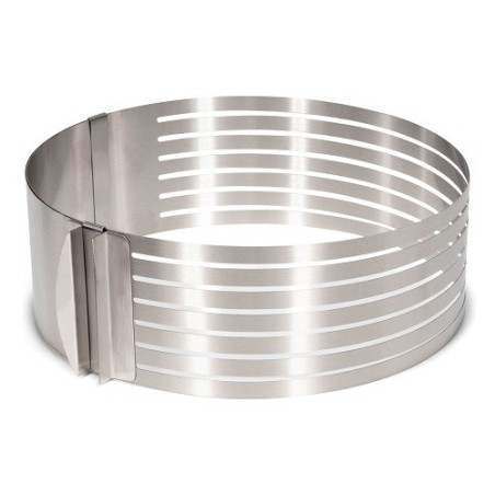 Patisse Höhenverstellbarer Tortenring Ø24–30cm aus Edelstahl – Zum Schichten & Schneiden