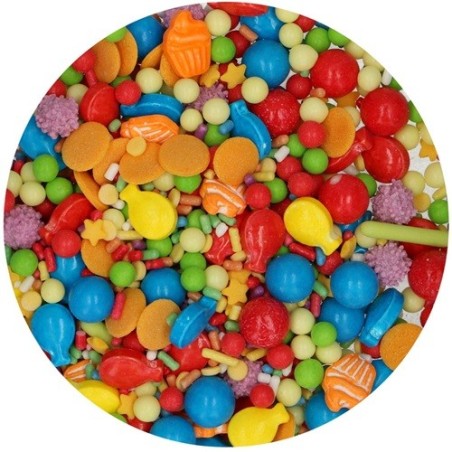 FunCakes 3D Sprinkle Medley Birthday Bash Streudekor, 70g