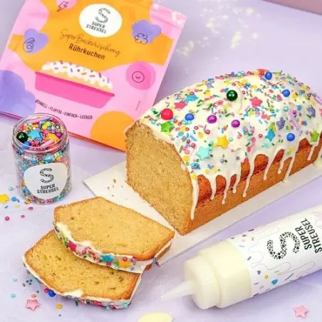 Super Streusel Backmischung Rührkuchen – fluffiger Kastenkuchen 436g