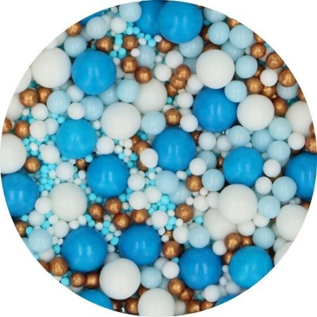 FunCakes Soft Pearls Mix Blue Celebration, 80g