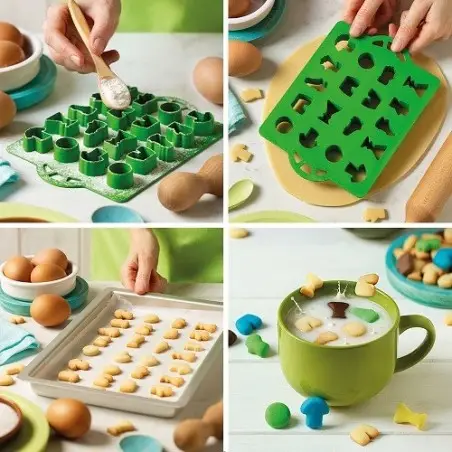 Decora Mini Fussball CupCookies Ausstechschablone für 18 Kekse– Mini Kekse auf einmal ausstechen!