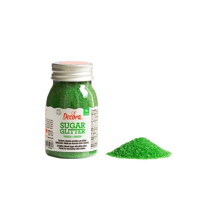 Decora Green Glitter Sugar, 100g