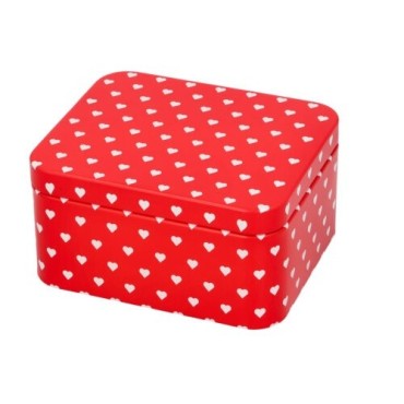 Birkmann Geschenkdose Rot mit Herzen – Geschenkbox aus Blech 12x10cm