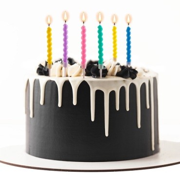 Twisted Party Candles - Birthday Candles Curly - Dekora Twisted Birthday Candles, colored, 6 pcs
