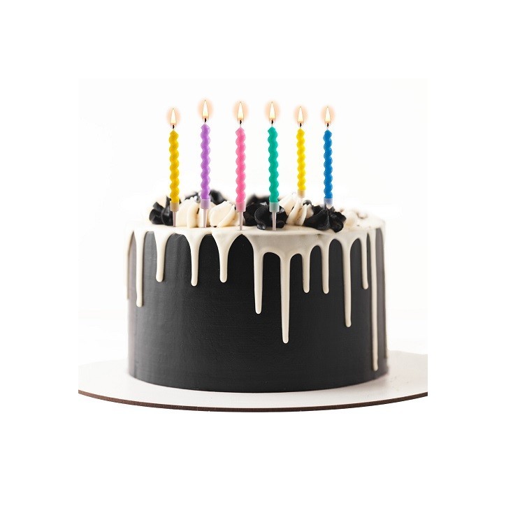 Twisted Party Candles - Birthday Candles Curly - Dekora Twisted Birthday Candles, colored, 6 pcs Twisted Party Candles - Birthday Candles Curly - Dekora Twisted Birthday Candles, colored, 6 pcs
