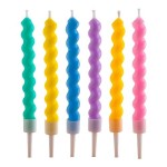 Dekora Twisted Birthday Candles, colored, 6 pcs Dekora Twisted Birthday Candles, colored, 6 pcs