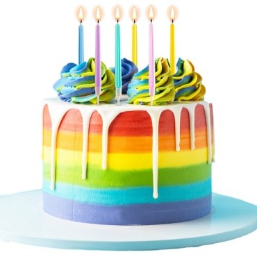 Dekora Party Birthday Candles, colorful, 6 Pcs