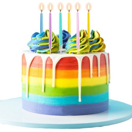 Dekora Party Birthday Candles, colorful, 6 Pcs
