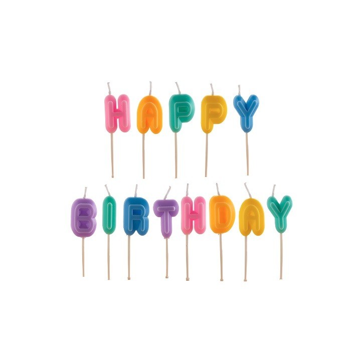Dekora Happy Birthday Birthday Candles Colorful