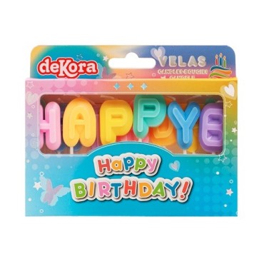 Dekora Happy Birthday Birthday Candles Colorful