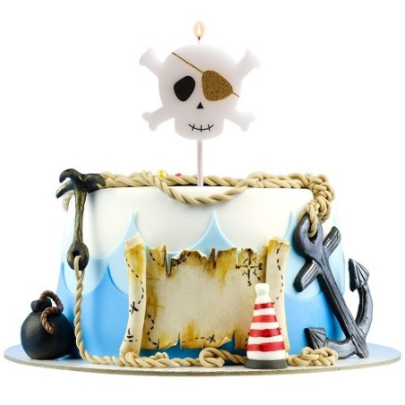 Dekora Totenkopf Kuchenkerze, 1 Stück