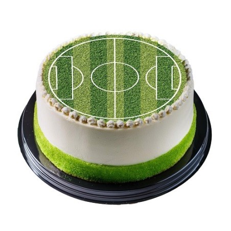 DeKora Tortenaufleger Fussballfeld rund, 15.5cm
