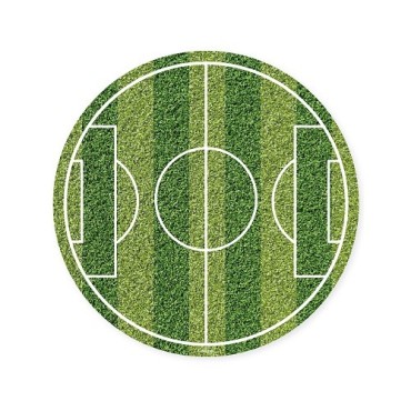 DeKora Sugar Sheet Cake Disc Soccer Field Round, 15.5cm