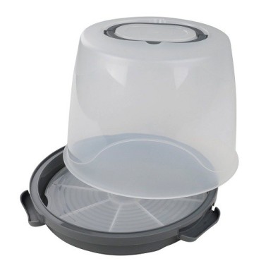 Dr. Oetker Extra High Cake Carrier 26 cm – With Removable Serving Base & Portion Divider