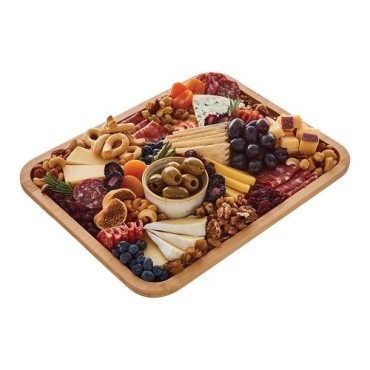Farberware Bamboo Serving Tray with Lid 28 x 35.3 cm – Perfect for Picnics & Charcuterie Boards