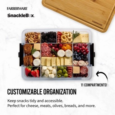 Farberware SnackleBox mit Bambusdeckel – 11-Fach Box für Snacks & Picknick