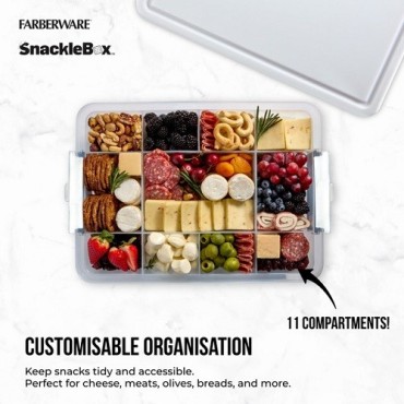 Farberware Patterned SnackleBox – 11-Compartment Organizer, 28 x 42 cm, BPA-Free