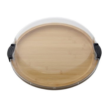 Farberware Rundes Snackboard mit Deckel – Bambus Grazing Board 35,5 cm, BPA-frei