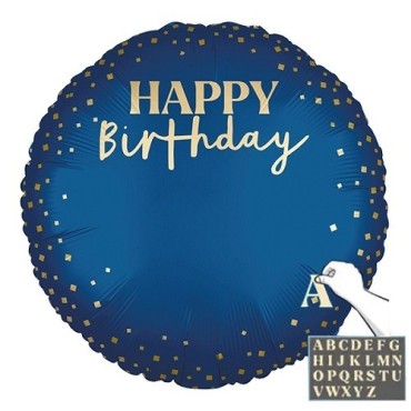 Happy Birthday Foil Balloon – 46 cm Customizable with Number Stickers