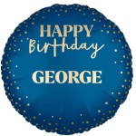 Procos Happy Birthday Blue Foil Balloon Customizable, 46cm