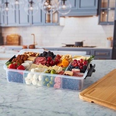 Farberware SnackleBox mit Bambusdeckel – 11-Fach Box für Snacks & Picknick