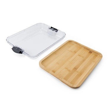 Farberware Bamboo Serving Tray with Lid 28 x 35.3 cm – Perfect for Picnics & Charcuterie Boards