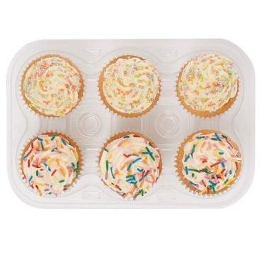 PME Cupcake Containers – Pack of 3, 6 Cavities, BPA-Free & Stackable