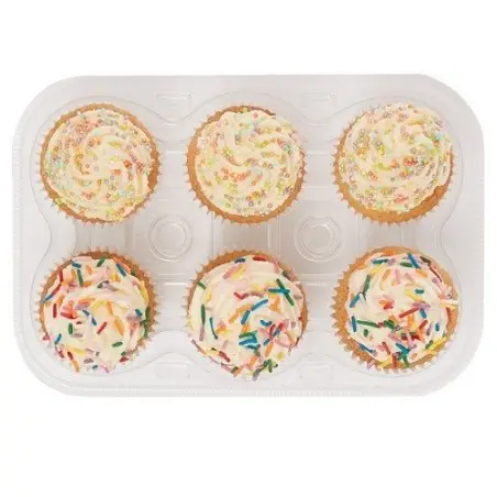 PME Cupcake Containers – Pack of 3, 6 Cavities, BPA-Free & Stackable