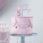 PartyDeco Happy Birthday Acryl Torten Topper Pink
