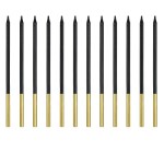 PartyDeco Chic Black & Gold Cake Candles, 12 pcs PartyDeco Chic Black & Gold Cake Candles, 12 pcs