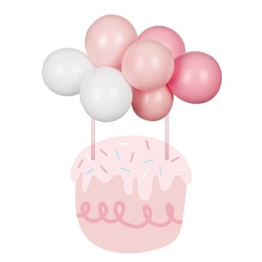 PartyDeco Ballon Kuchentopper Rosa – Mini-Ballons für Torte – 10er Set