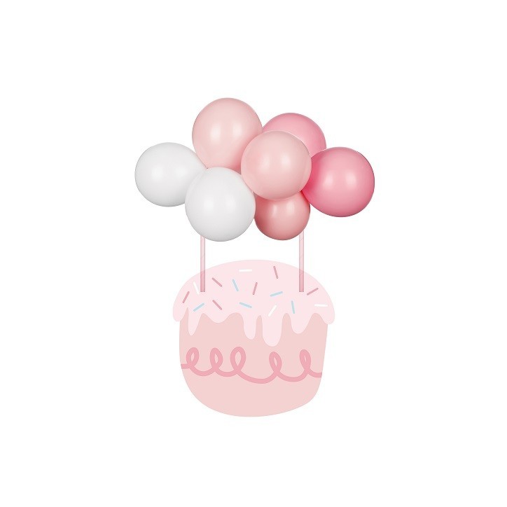 PartyDeco Balloon Cake Topper Pink – 10 Mini Balloons