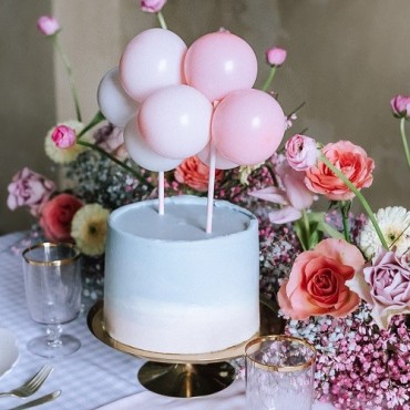 PartyDeco Ballon Kuchentopper Rosa – Mini-Ballons für Torte – 10er Set