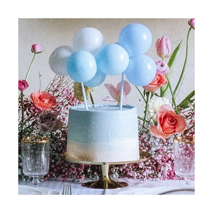 PartyDeco Ballon Kuchentopper Blau – Mini-Ballons
