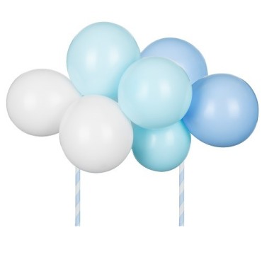 PartyDeco Blue Balloon Cake Topper – 10 Mini Balloons