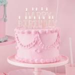 PartyDeco Pink Happy Birthday Candles 25mm