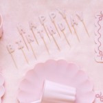 PartyDeco Pink Happy Birthday Candles 25mm