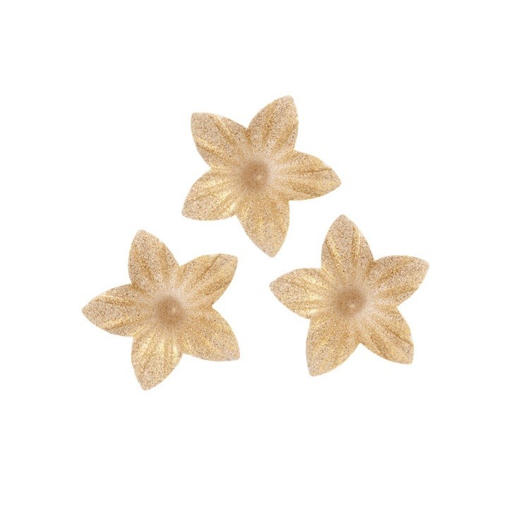 DeKora Edible Wafer Flowers Gold – 2 cm – 400 pcs – Gluten Free & Vegetarian