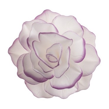 DeKora Edible Wafer Flower White with Lilac Border – 12.5 cm – Gluten Free & Vegetarian