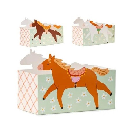 Pferde - PartyDeco Pferde Snackboxen, 3 Stück
