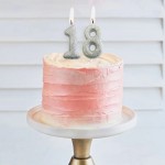Anniversary House Number 8 Candle Silver Glitter, 6.5cm