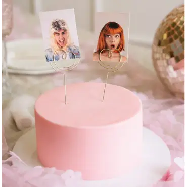 Kuchentopper Herz - Goldenes Doppelherz Tortentopper