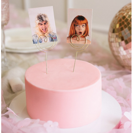 Kuchentopper Herz - Goldenes Doppelherz Tortentopper