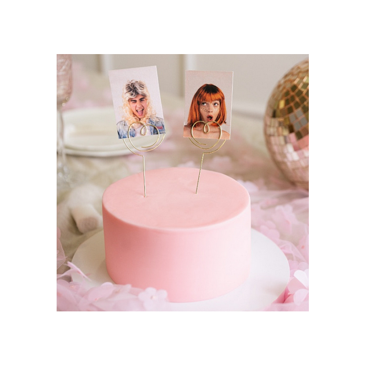 Kuchentopper Herz - Goldenes Doppelherz Tortentopper