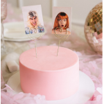 Party Deco Heart Cake Toppers Gold, 2pcs